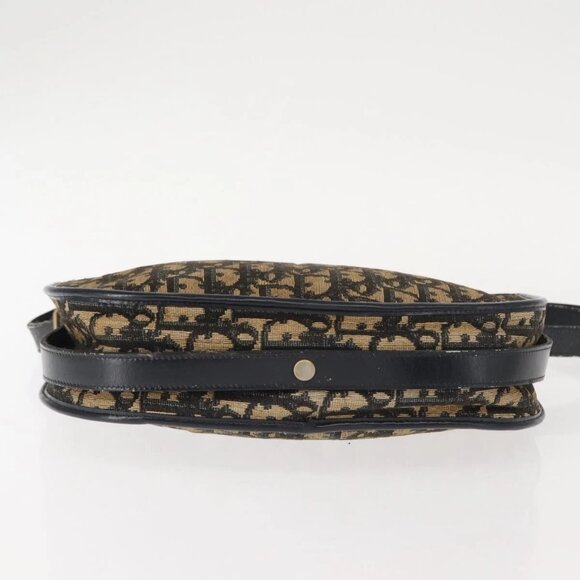 Christian Dior Trotter Canvas Shoulder Bag Navy Gold Auth BA7310 - Picture 7 of 16